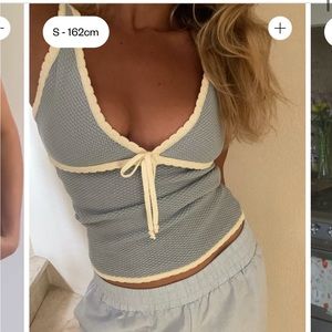 Djerf Avenue Amorini Tank Top Blue Size Medium